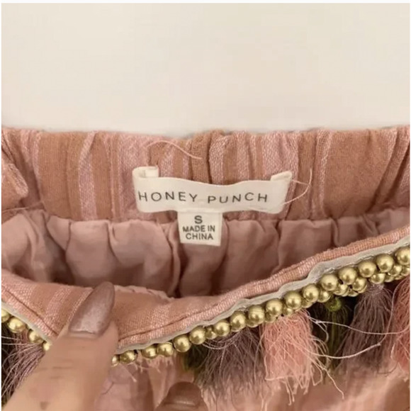 Honey Punch Tank Top Womens Small Striped Fringe Boho Festival Summer Tassel - Picture 6 of 9